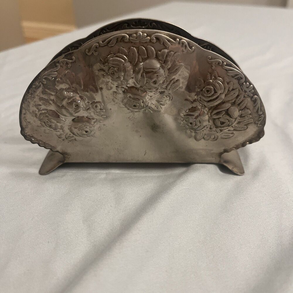 Silver plated Rose Napkin Holder Star E P Steel
